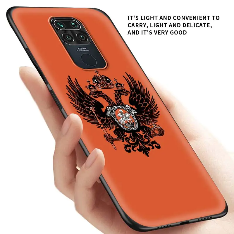 

Phone Soft Case Cover for Redmi Note 8 8T 7 Note 9 Pro 9S 9A 9C K20 Pro 8 8A 7 7A Luxury Coque Russia Coat Of Arms Eagle Flag
