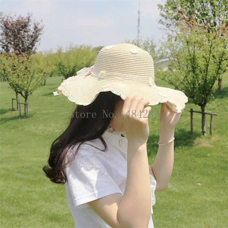 Новая мода женские шапки головной убор приморский пляж зонтик соломенная шляпа