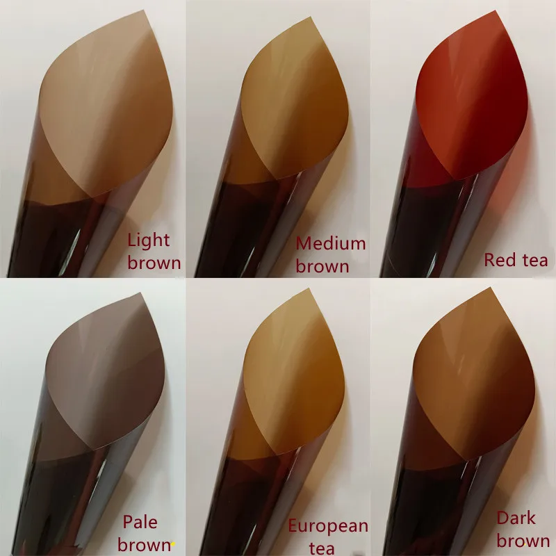 Коричневая стеклянная пленка светлый темный чай украшение для интерьера окна