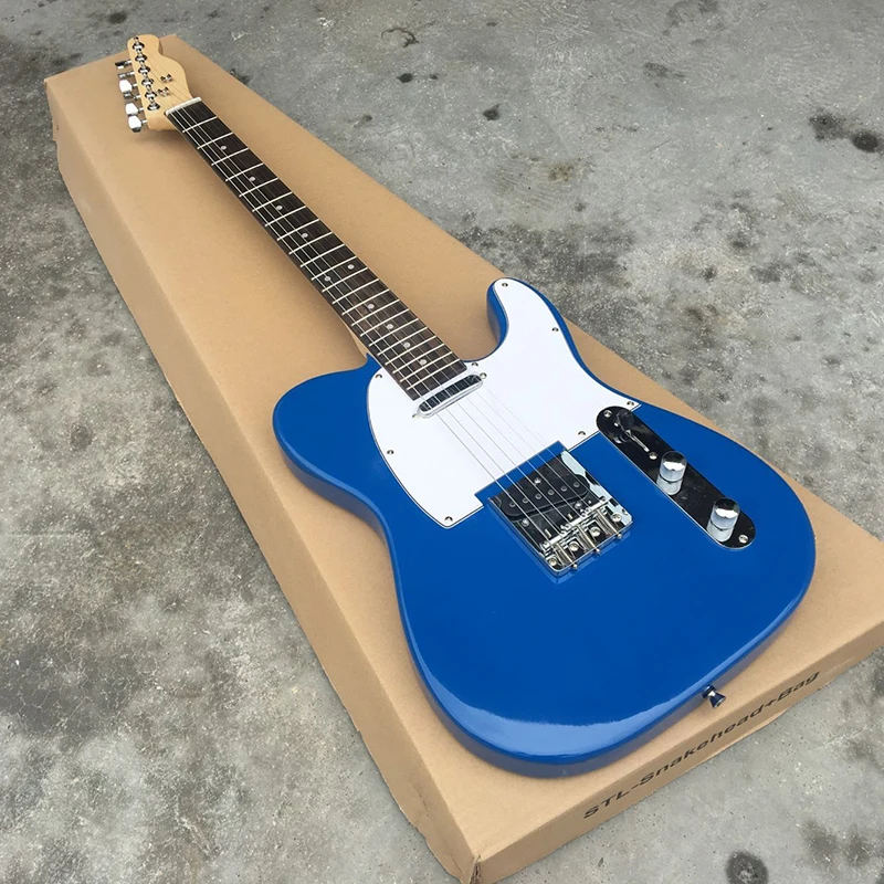 Высокое качество электрогитары TL стиль липа корпус с кленовым горлом синий цвет