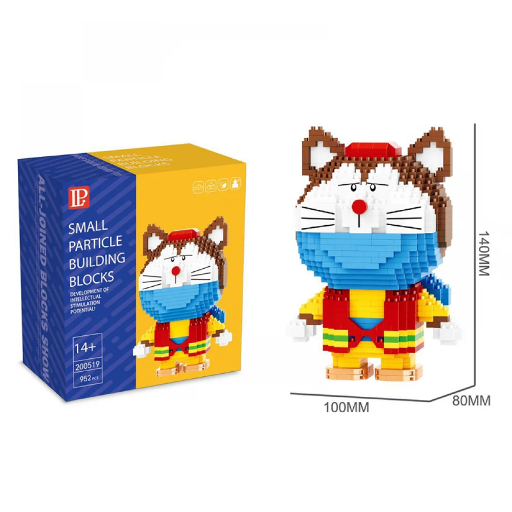 

928pcs+10 Styles Cartoon Doraemon Building Blocks Action Figures Anime Small Plastic Mini Brick Toys for Children Gifts