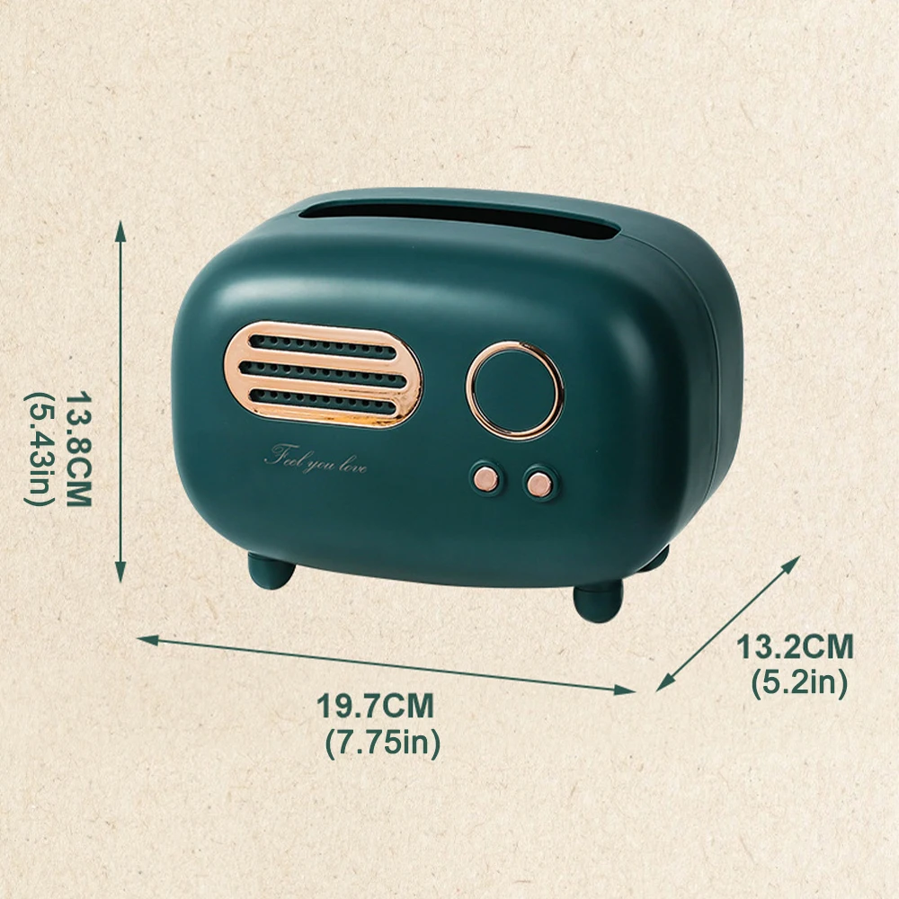 

Retro Radio Model Desktop Paper Holder With Wide Mouth Napkin Tissue Box Baby Wipes Paper Storage Box Napkin Organizer Case