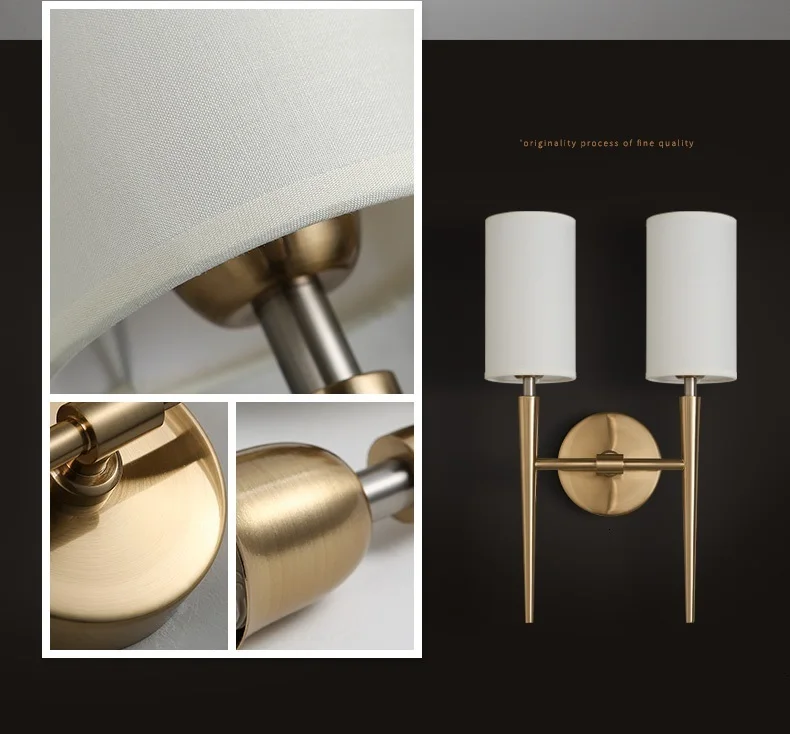 Простой современный настенный светильник с золотой основой для отеля спальни