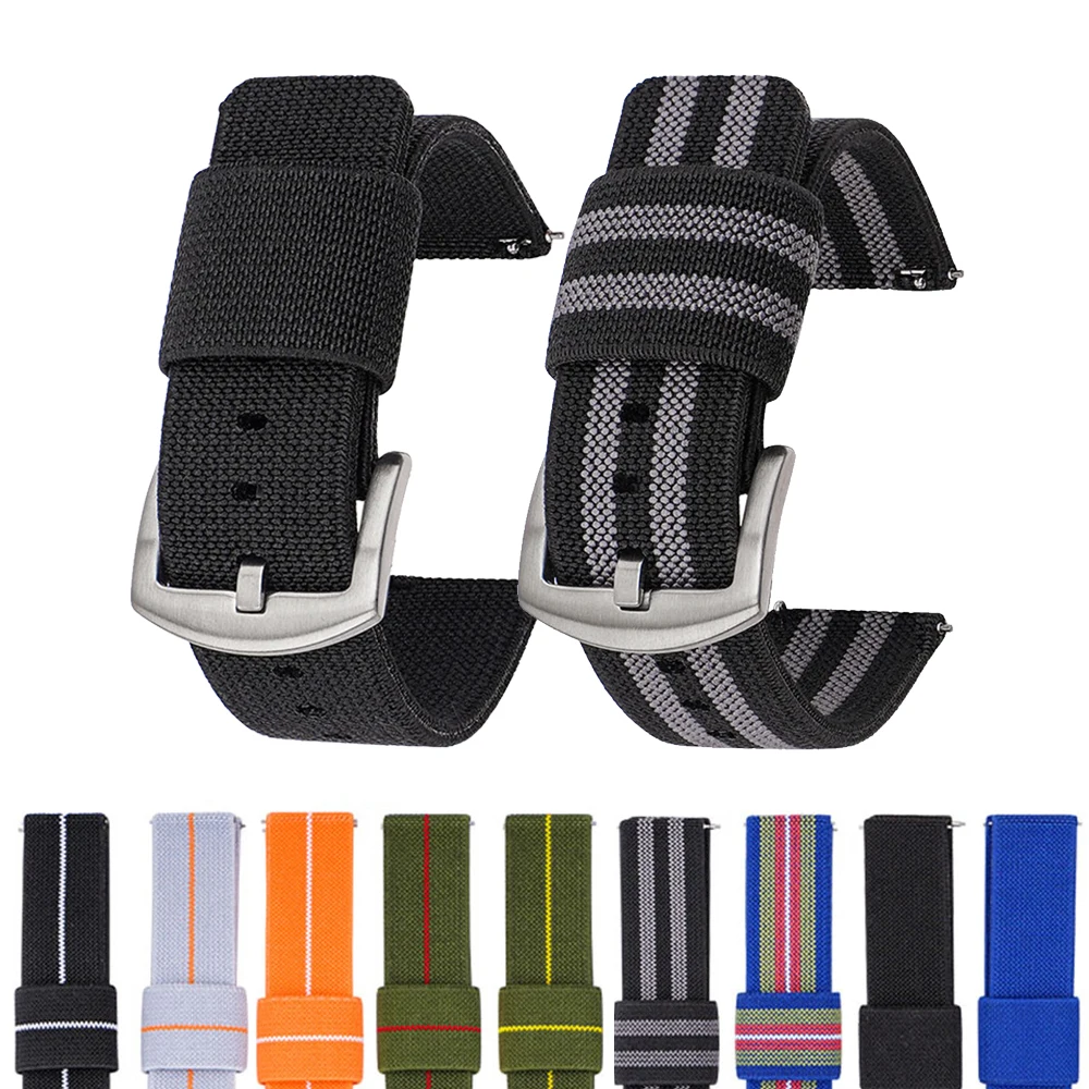 

Ремешок нейлоновый для Samsung Galaxy Watch 3 42/46 мм Active 2 Gear S3 Huawei GT 2/2e/Pro, брезентовый браслет, 18 мм 20 мм 22 мм 24 мм