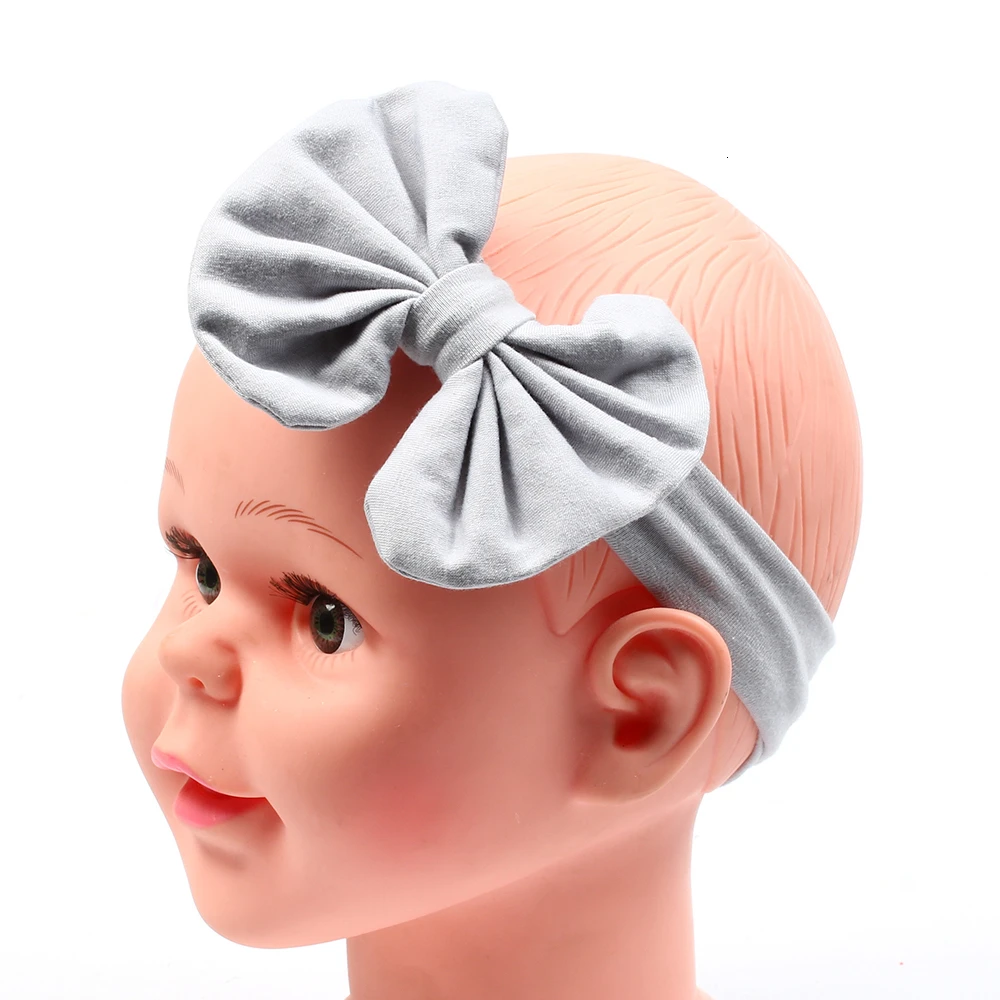 Мягкий однотонный бандаж для волос повязка на голову бант-тюрбан детей головной