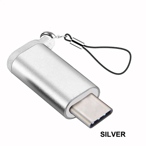 PUJIMAX адаптер Micro USB к TypeC сплав чехол Android Micro USB разъем к TypeC для huawei для Xiaomi с адаптерами для ключей - Цвет: Silver