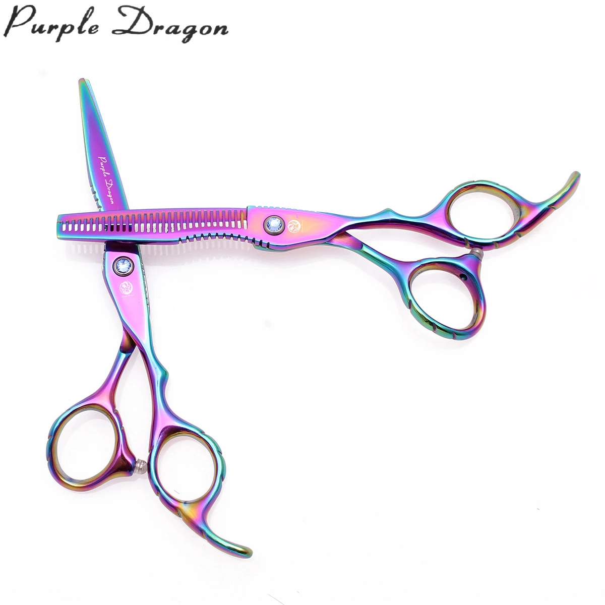 Японские Стальные Парикмахерские ножницы Purple Dragon 6 дюймов 17 5 см филировочные