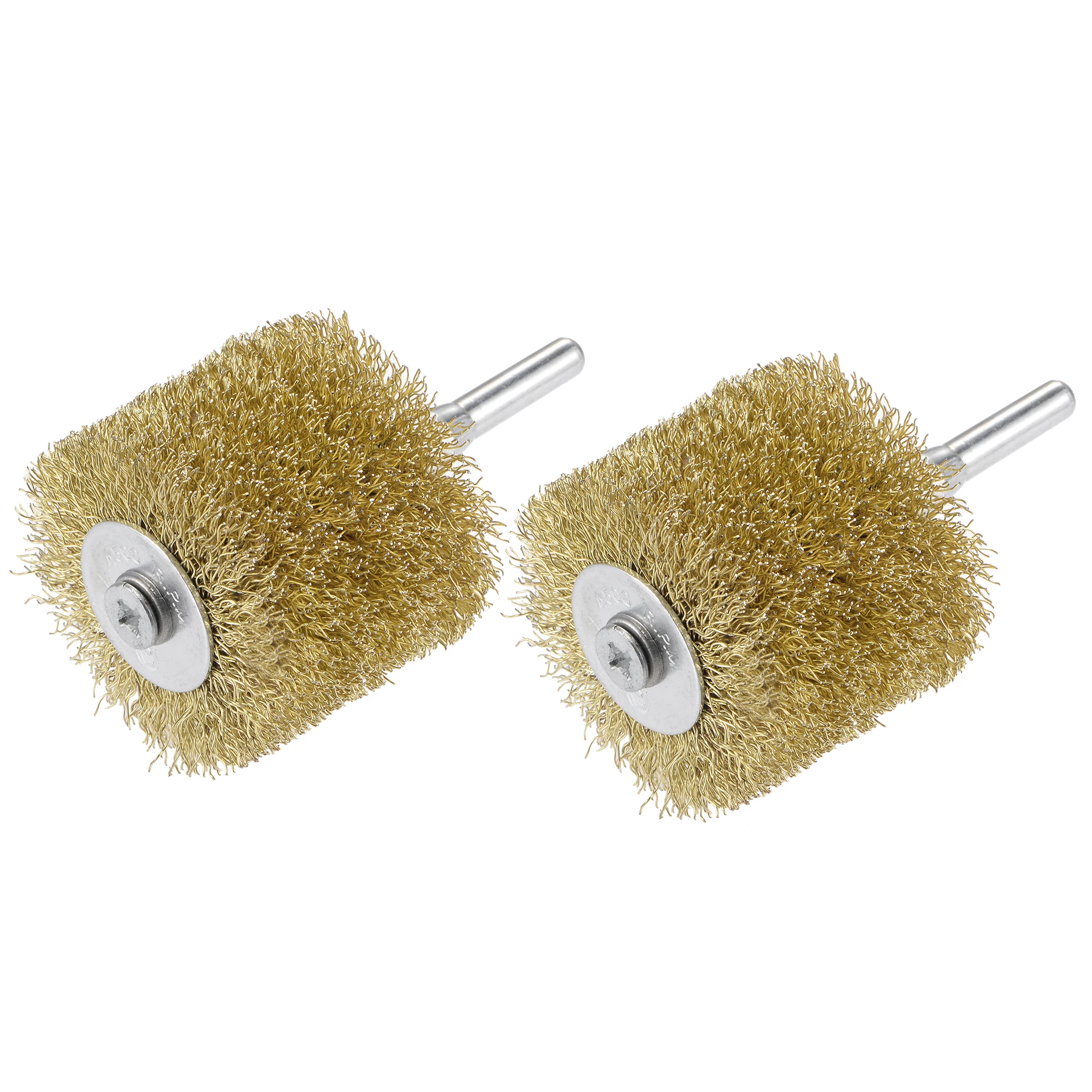 

Uxcell 50mm x 44mm 6mm Shank Stainless Steel Brass Plated Crimped Wire Wheel Brush 2 Pcs
