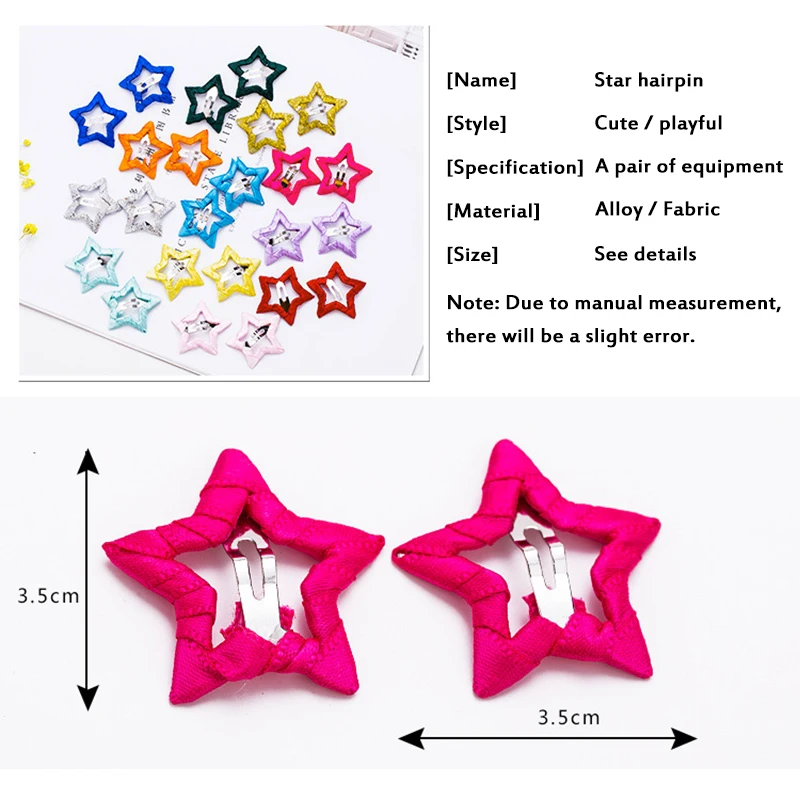 

New Fashion Metal Material All-inclusive Cloth Pentagram Star Kids Hairclip Girls Headdress Accessories Children Headwear