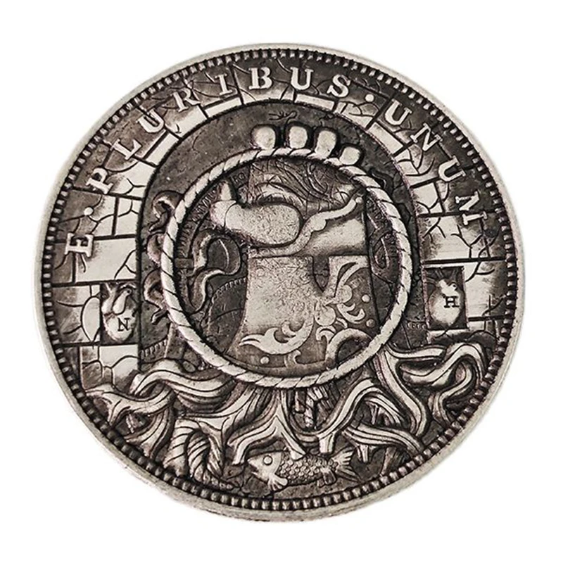 Коллекционные монеты цельный захват кольцо с черепом украшения подарок памятные