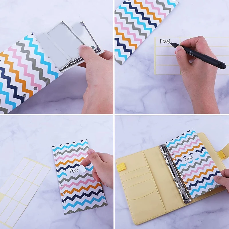 

27Pcs A6 PU Leather Binder Budget Cash Envelopes System Budget Planner Organizer Budget Money Envelopes Expense Budget