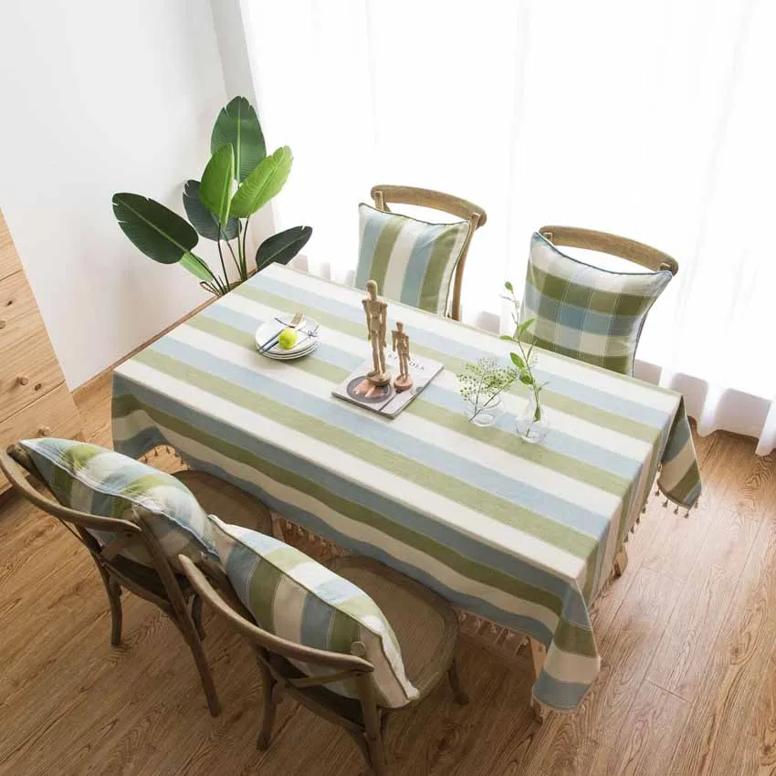 Полосатая скатерть для стола Пылезащитная адиабатическая Декоративная
