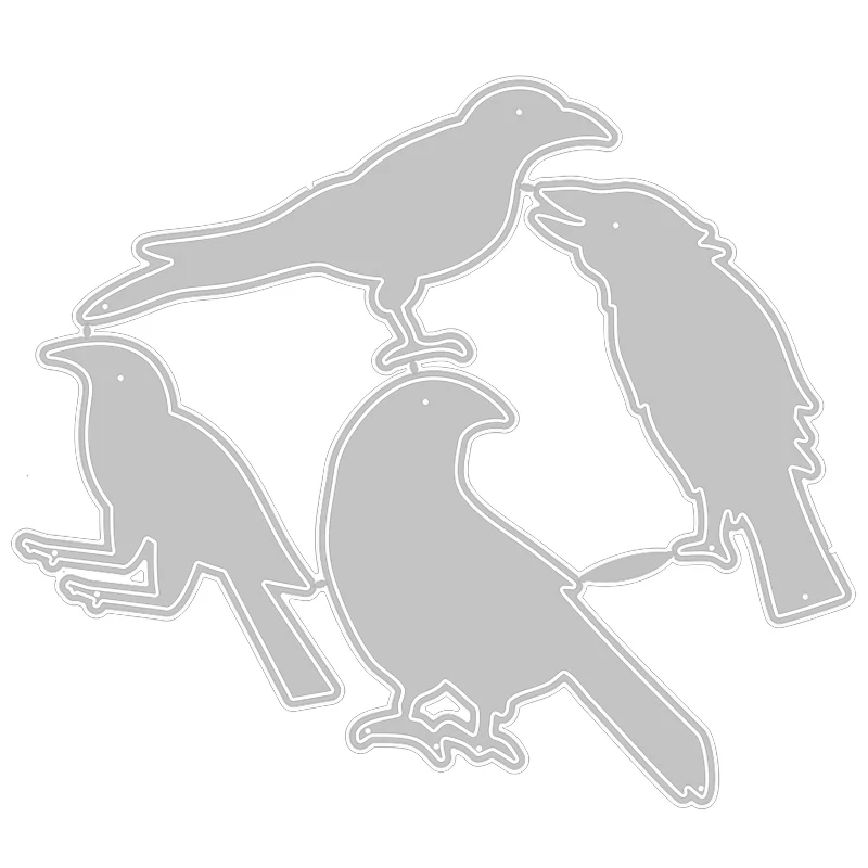 

2020 New Halloween Metal Cutting Dies Animal Crow and Silhouettes Die Cut Scrapbooking For Craft Card Paper Making no Stamps Set