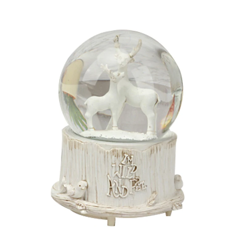 Креативный милый медведь олень Снежный шар хрустальный вращающийся музыкальный