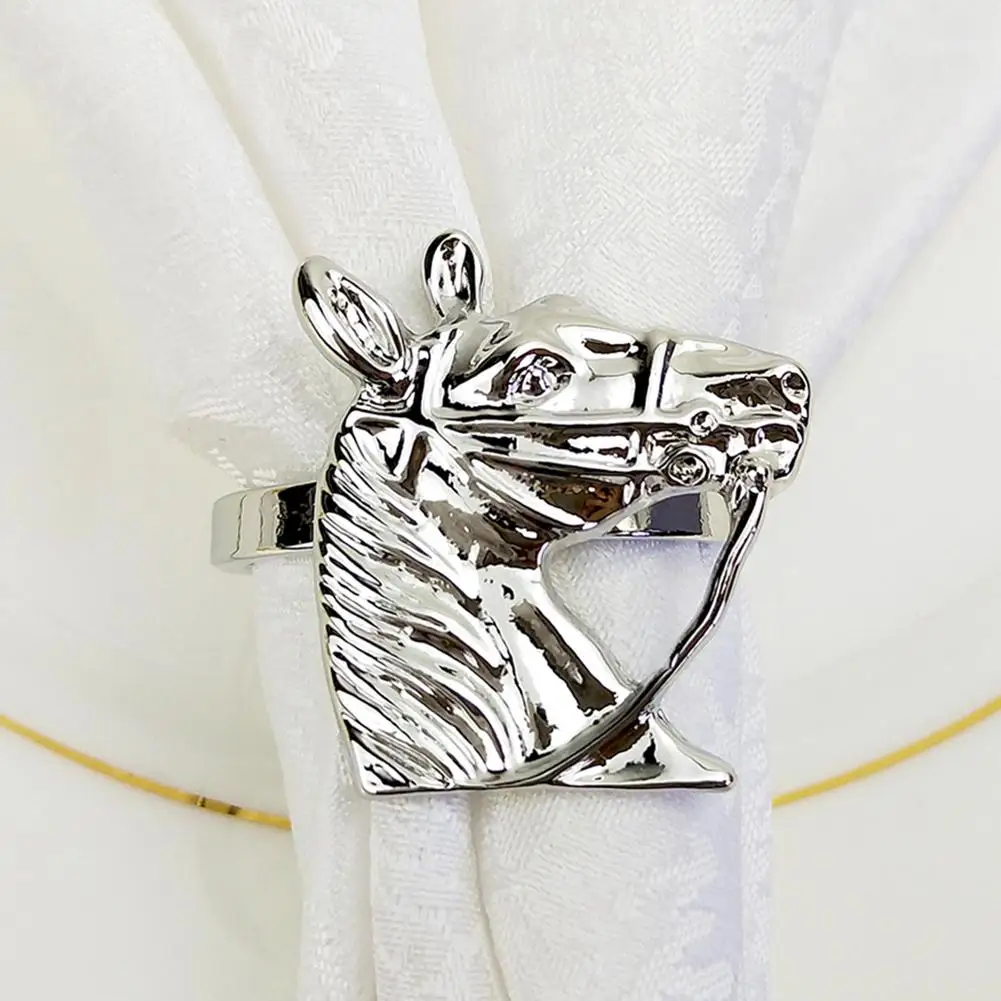 Пряжка для салфеток конская голова Золотое кольцо из сплава Свадебные вечерние