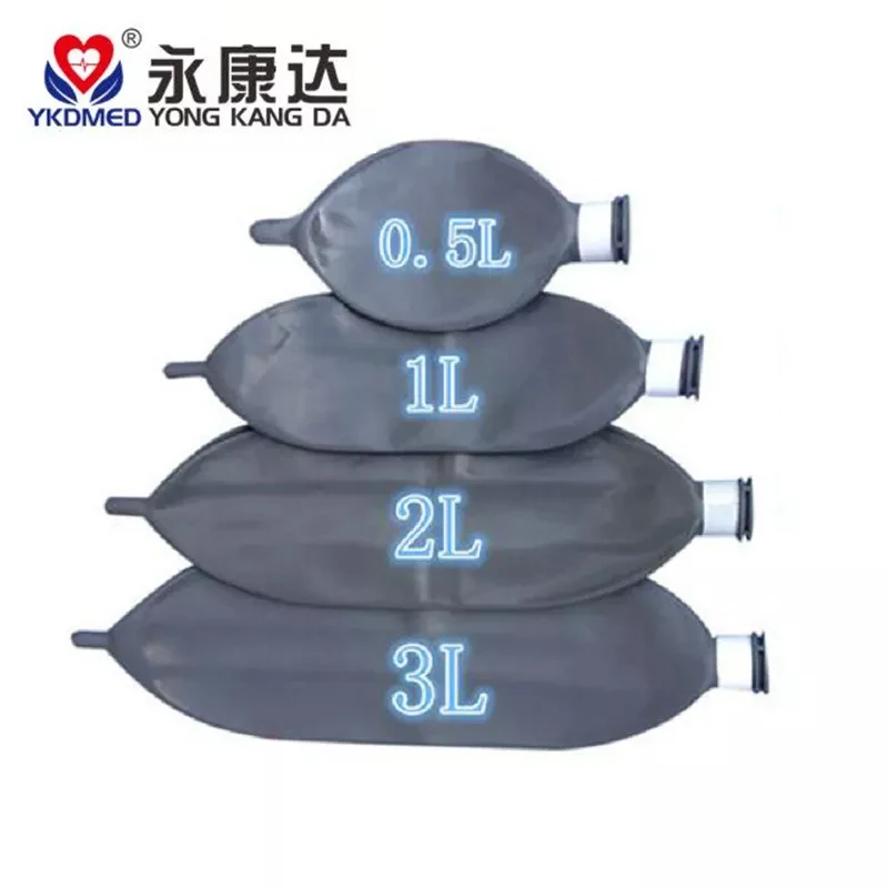 5Pcs/Anaesthesia Ventilator Latex Storage Air Bag Breathing Tube Set To Simulate Lungs