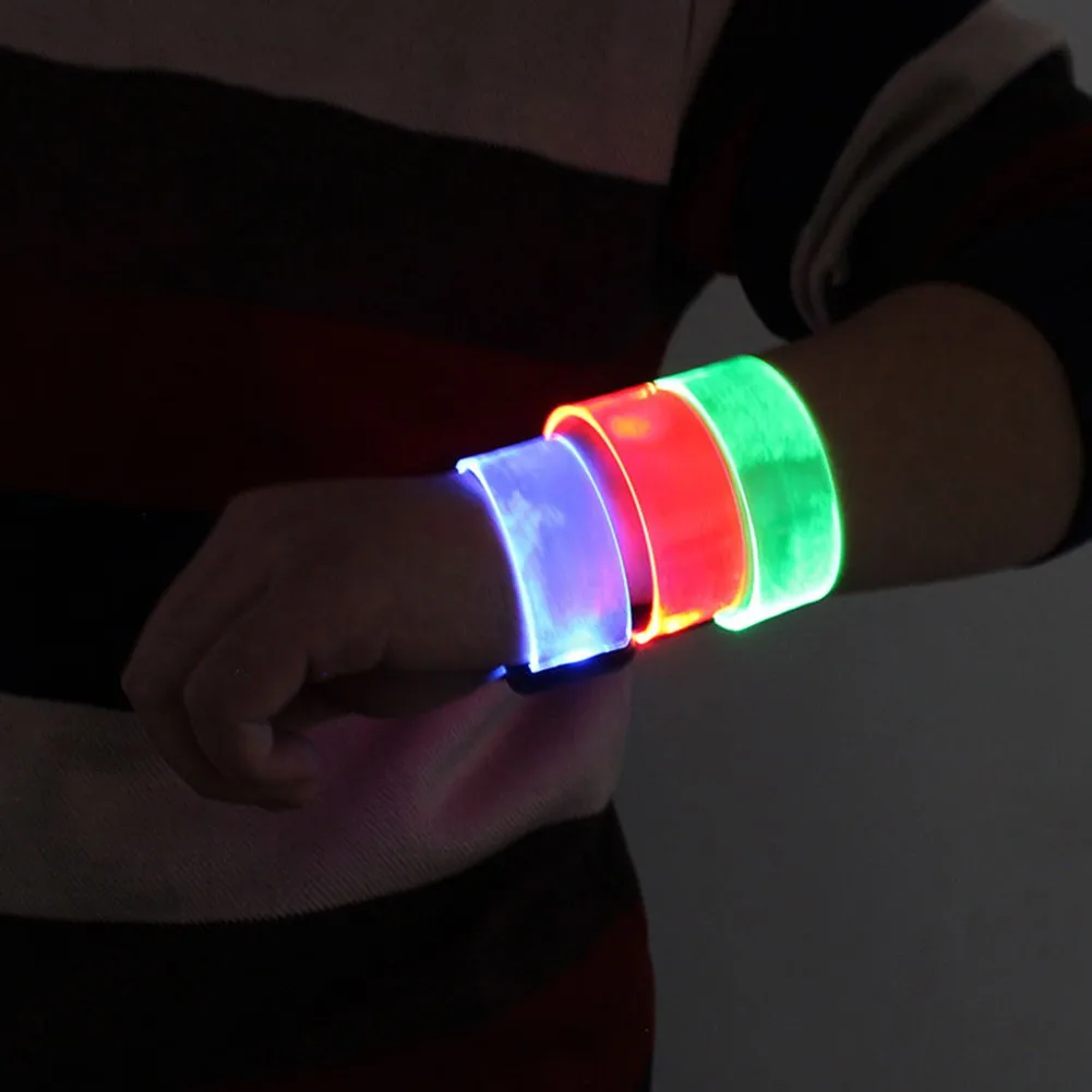 

1* LED Armband Ankle Night Sport Safety Running Walking Cycling Optional Color Warning Light Flashing Power By Cell Battery