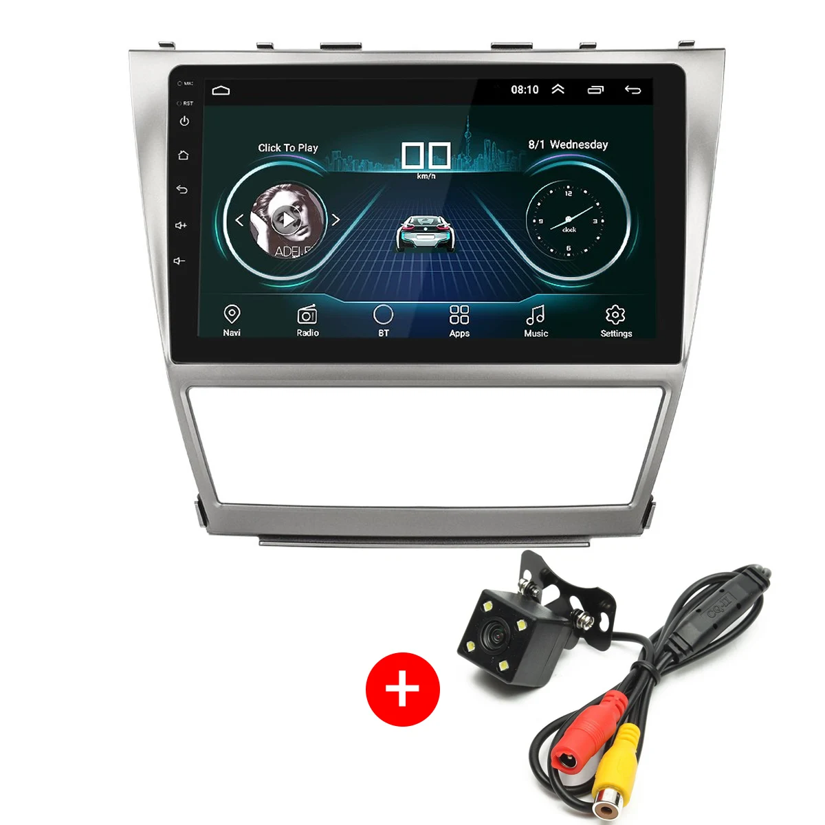 Автомобильный стереопроигрыватель на руль 10 1 дюйма для Android 8 0 GPS Toyota Camry 2006 2007 2008