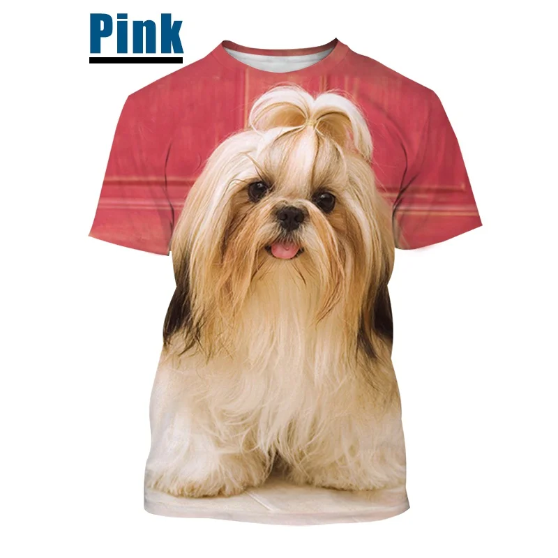 2021 New Fashion Unisex Funny 3D Printed  Shih Tzu Dog short sleeved shirt  Cute Shih Tzu Dog 3D Printed T-shirt for Men/women