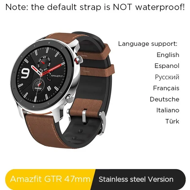 [Глобальная версия] Huami Amazfit GTR 47 мм 42 мм gps Смарт часы мужские 5ATM водонепроницаемые Смарт часы 24 дня батарея - Цвет: Stainless Steel