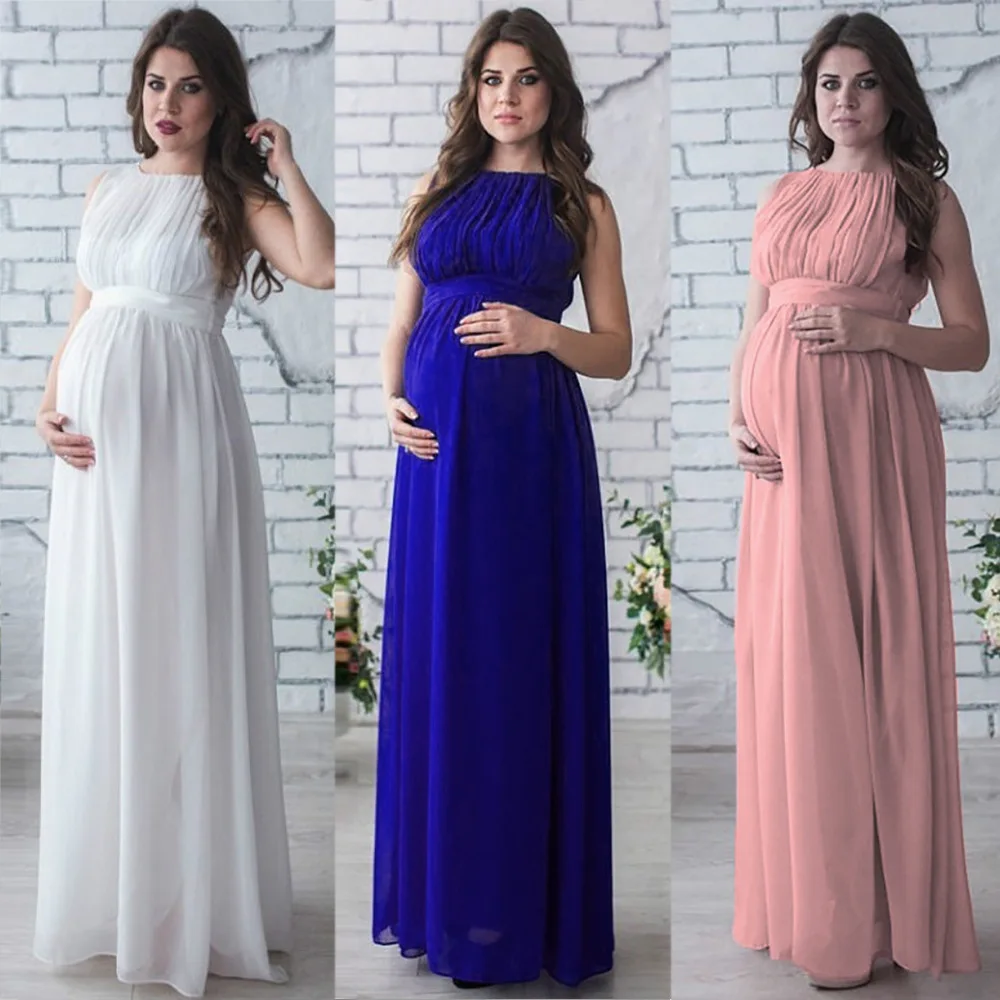 

Summer Elegant Maternity Clothes Photography Photos Pregnant Women Dresses Shoulderless Maternity Clothes Photography Baby Showe