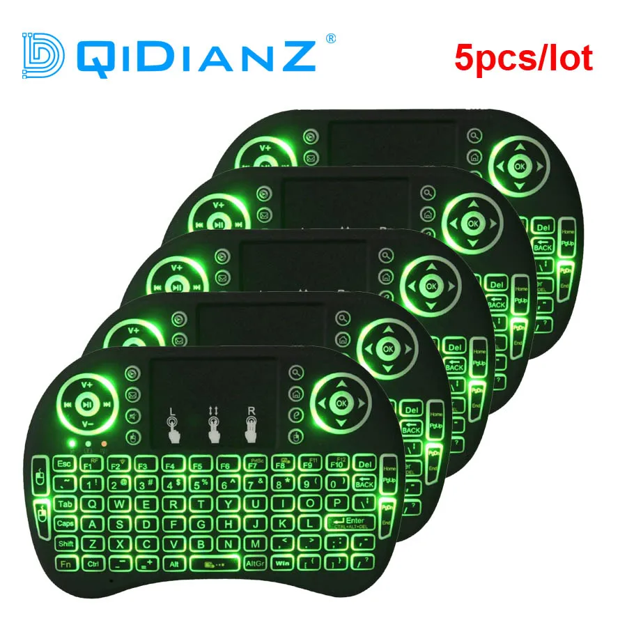 Беспроводная мини клавиатура I8 с тачпадом 5 шт./лот 7 цветов подсветкой 2 4