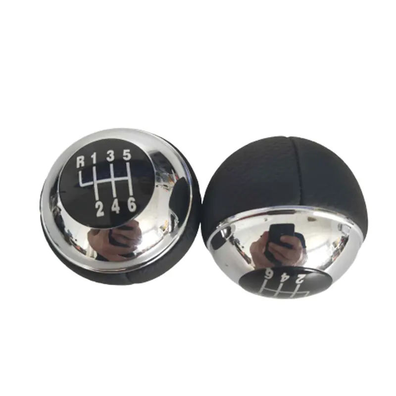 Manual 5 Speed 6 Gear Shift Knob Shifter Lever Leather Chrome For MINI R50 R52 R53 Cooper 2001-2008 25117542272 7540842 7542272 |