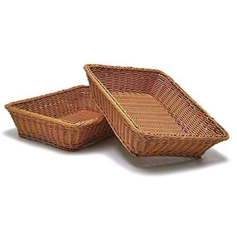

Rectangular Basket for Table or Counter Display for Bread, Fruits and Vegetables Wicker Baskets for Markets, Spas, Salons, Baker