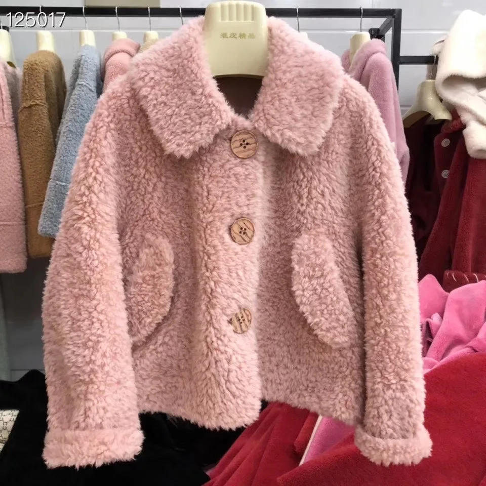 

Натуральное шерстяное меховое пальто для женщин зима 2020 овчина Новая мода стиль пальто оверсайз