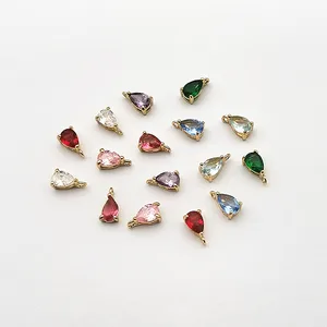 Новое поступление! 8x5 мм 100 шт. медныехрустальные подвески в форме капли для изготовления сережек сделай сам, фурнитура и компоненты для ювелирных изделий