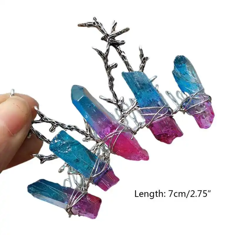 

Rainbow crystal comb metal hair antlers jewelry hairpin clip 649c