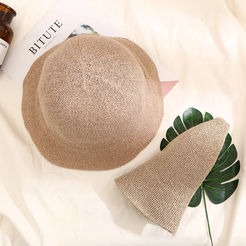 Панама женская из хлопка и льна вязаная шапка в стиле Харадзюку уличная Кепка для