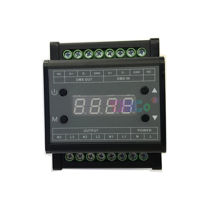 

High voltage DMX Triac LED Dimmer brightness LED Panel Light Controller DMX302 AC90V-240V 50Hz/60Hz Output 3CH 1A/CH