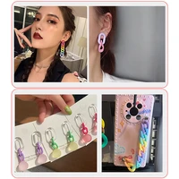 20pcslot diy mixed color acrylic open ring twisted chains assembled parts oval necklace earrings accessories jewelry making