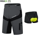 Шорты WOSAWE Мужские для горного велосипеда, свободные короткие штаны для езды на открытом воздухе, дорожных и горных велосипедов, серые синие, на лето