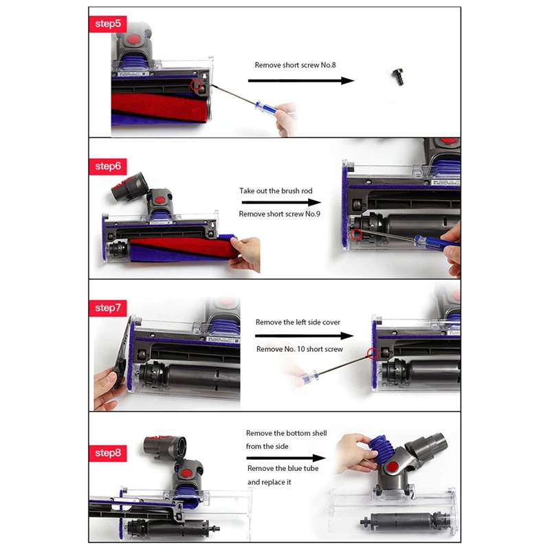 

Roller Brush Hose Kit for Dyson V6 Fluffy V7 V8 SV03 V10 V11 Vacuum Cleaner Accessories
