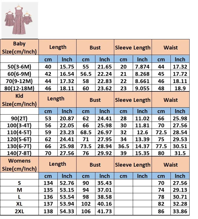 

Plaid Matching Mother Daughter Dresses Family Look Mommy and Me Clothes Outfits Mom Mum Mama & Baby Women Girls Dress Fashion