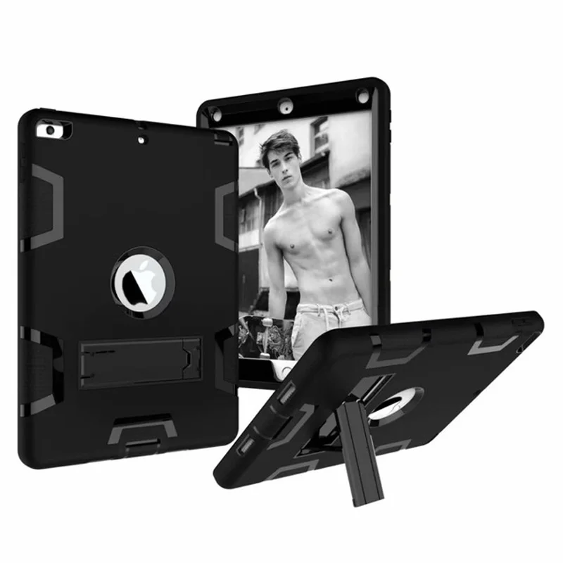 

Shockproof Silicone Case For iPad Air 2 A1566/1567 Funda for ipad 6 Kids Safe Armor Heavy Duty Rubber Anti-Scratch case +Pen