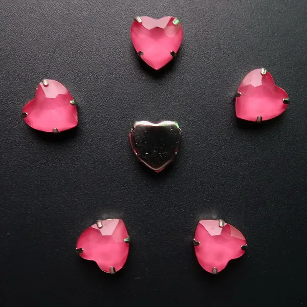 A24 Incarnadine pink 20 шт/уп, серебряные украшения в виде когтей, желе, конфета, стекло, кристалл, 10 мм, в форме сердца, пришитые стразы, бусины для свадебного платья, сумок, обуви, сделай сам, отделка - Цвет: A24 Incarnadine pink