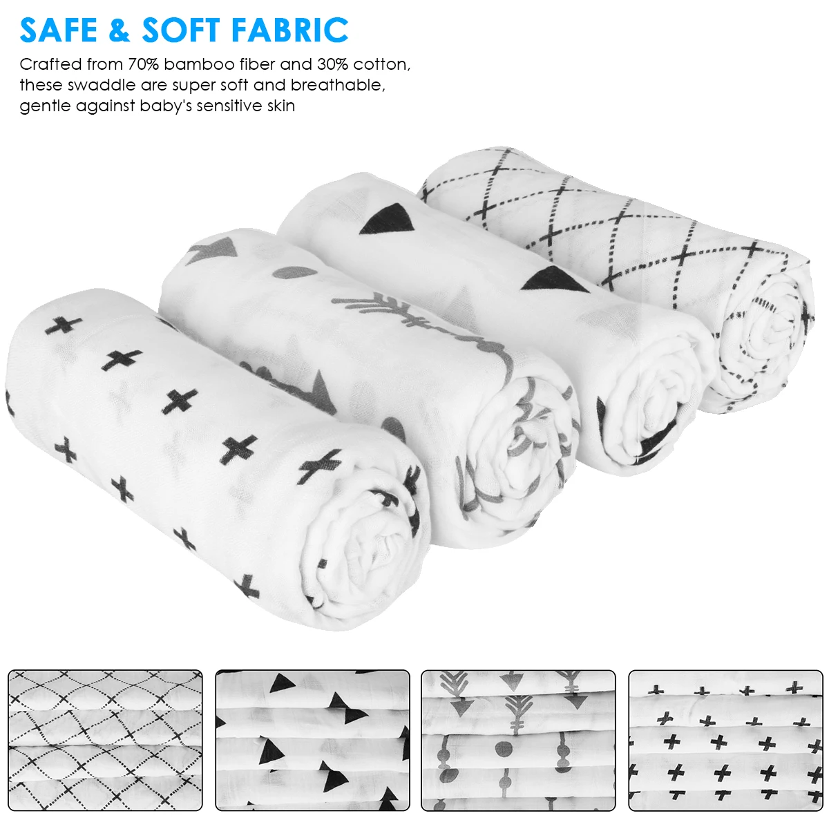 Одеяло муслиновое для новорожденных 4 шт./лот 100% хлопок | Мать и ребенок