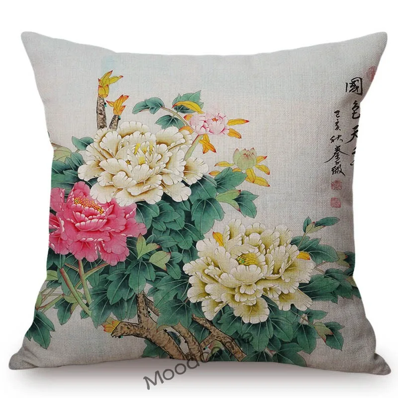 Восточный Культурный украшения акварель пион платье с цветочным узором в