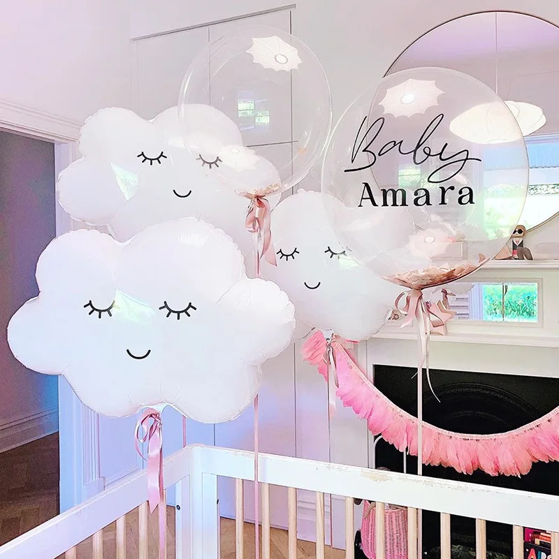 

1Pcs Smile White Cloud Balloons Ins Style Rainbow Cloud Party Ballon Accessories Decor Foil Helium Balloon for Kids Boys Girls