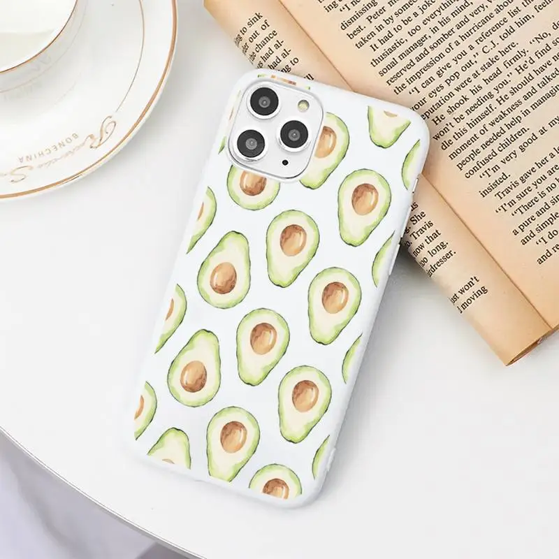 

avocado aesthetic Gteen Fruit Phone Case Candy Color White for iPhone 11 pro XS MAX 8 7 6 6S Plus X 5S SE 2020 XR