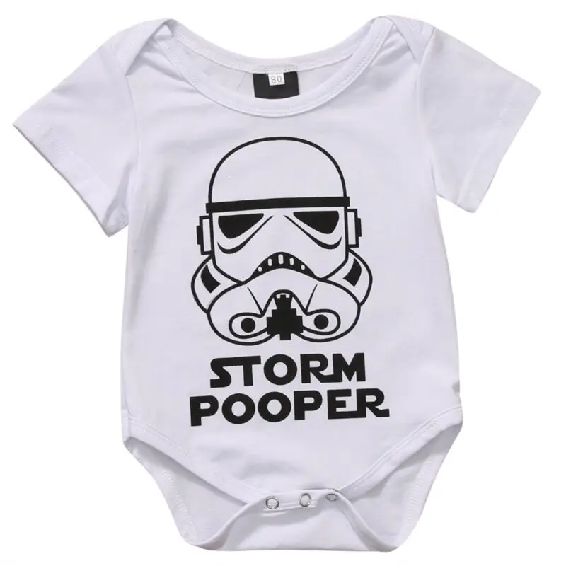 

Summe 2019 Toddler Baby Girls Boys Storm Pooper Romper Jumpsuit Short Sleeve Storm pooper Sunsuit 0-18M
