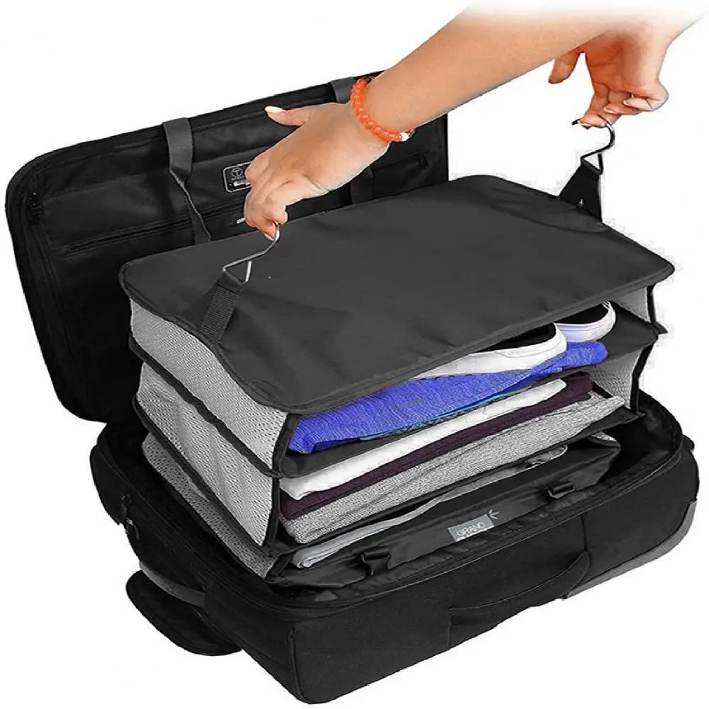 

Polyester Great Luggage Suitcase Storage Bag Supplies Black Color Storage Bag Foldable for Home