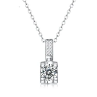 classis design 1ct d color moissanite necklace for women fine jewelry white gold plated clavicle necklace anniversary gift