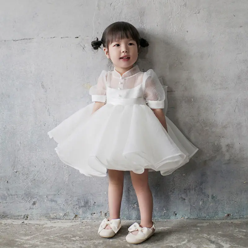 

Princess Dress Girls Sequin Tutu Lace Mesh Birthday Prom Toddler Baby Kids Elegant Wedding Party Clothes Children Baptism Gown