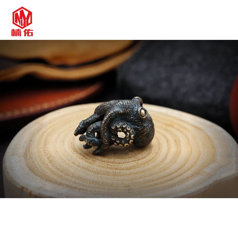 1 шт Осьминог Cruzu бронза латунь Медь EDC бусы на веревочке шнурки подвески Ножи