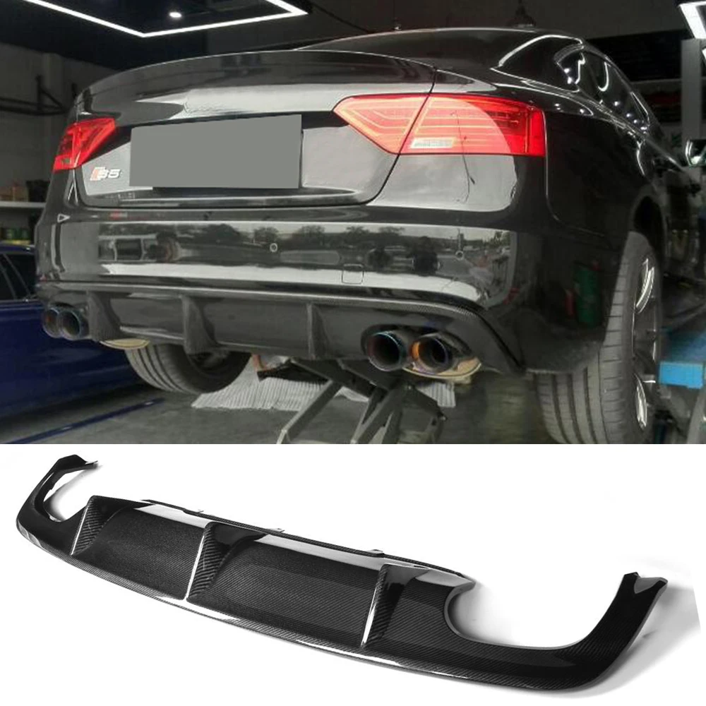 Диффузор заднего бампера из углеродного волокна для Audi A5 Sline S5 2 двери 4 двери 2012- нестандартный задний диффузор два стиля - Цвет: JC Style