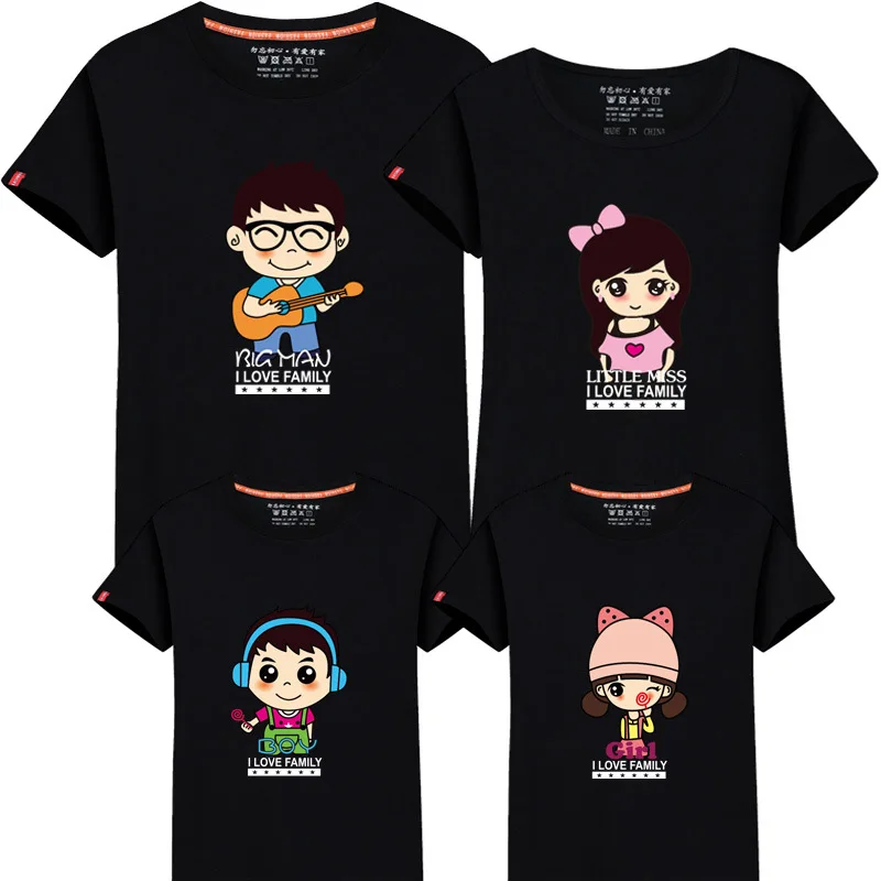 Его и ее парные футболки Одинаковая одежда для семьи повседневные модные мужчин